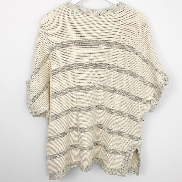 Vince XS/S Cotton Cream & Black Stripe Oversized Knit V-neck Sweater Kaftan - Picture 3 of 7